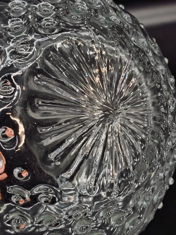Duża bomboniera szklana z pokrywą szkło tłoczone vintage ok. 5 L