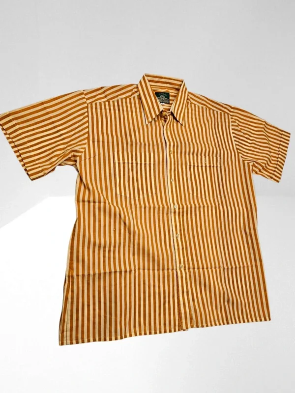 Koszula męska vintage ENZO w pasy – 100% bawełna, rozm. L