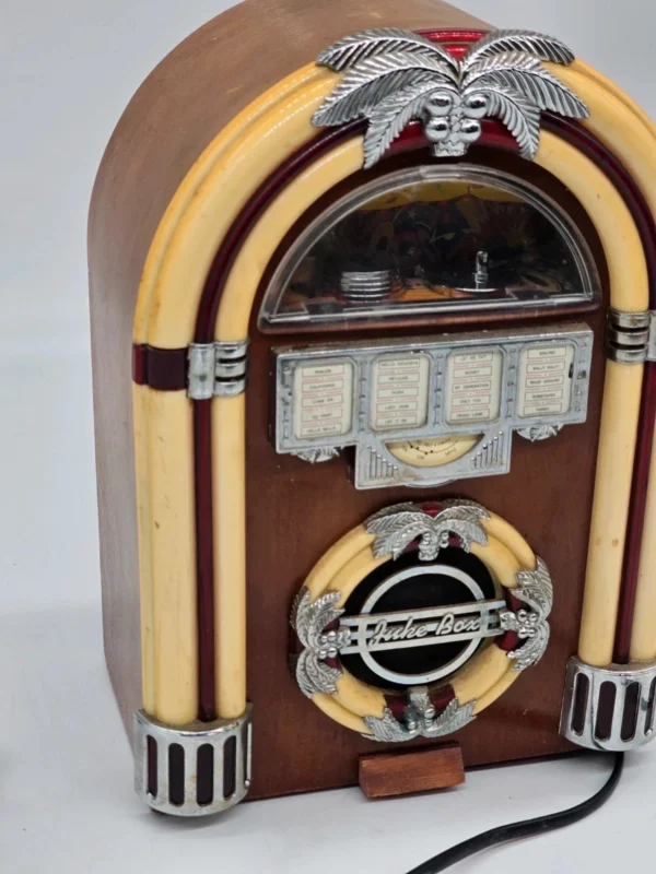 Retro radio Juke Box – dekoracyjne, styl amerykański lat 50., 30×20 cm