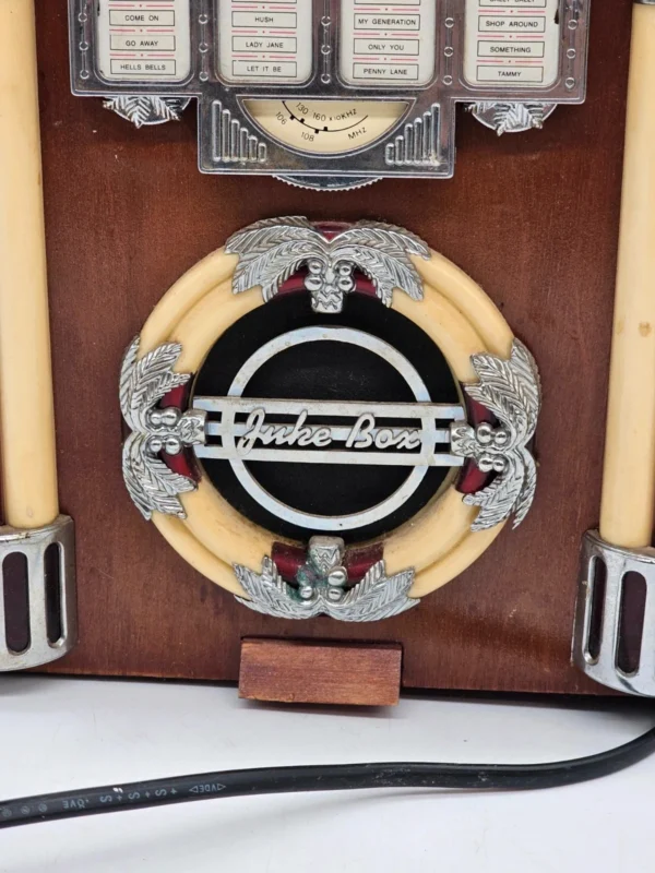 Retro radio Juke Box – dekoracyjne, styl amerykański lat 50., 30×20 cm