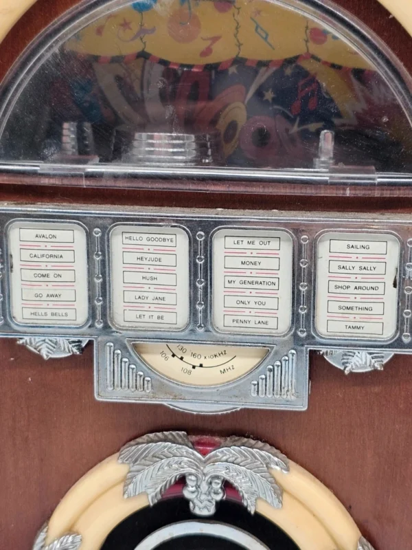 Retro radio Juke Box – dekoracyjne, styl amerykański lat 50., 30×20 cm