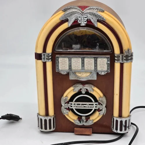 Retro radio Juke Box – dekoracyjne, styl amerykański lat 50., 30×20 cm