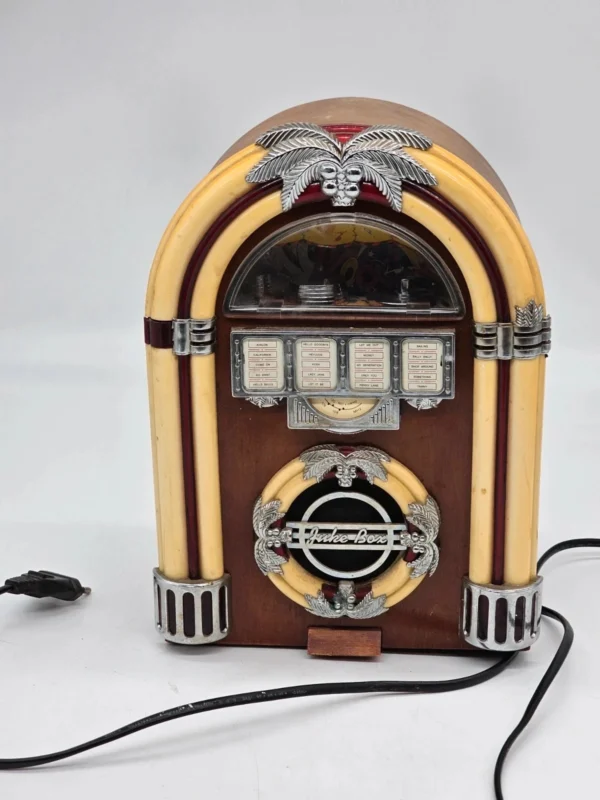 Retro radio Juke Box – dekoracyjne, styl amerykański lat 50., 30×20 cm