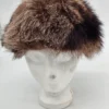 Czapka zimowa z futra brązowa puszysta średnica 22 cm syntetyk 100% z lasu