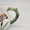 Ceramiczny dzbanek kubek z reliefem kaczki ręcznie zdobiony vintage
