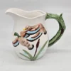 Ceramiczny dzbanek kubek z reliefem kaczki ręcznie zdobiony vintage
