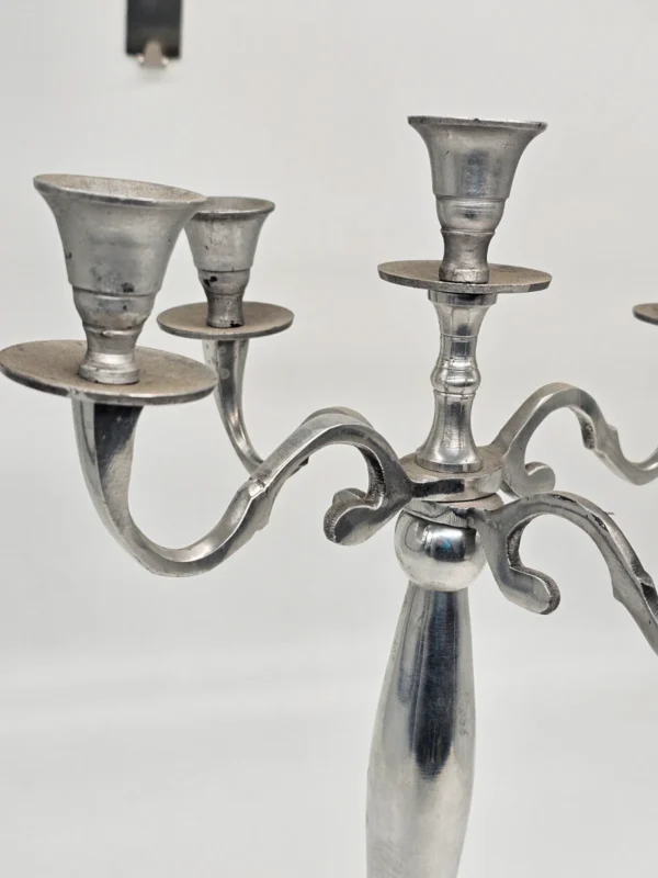Metalowy świecznik pięcioramienny klasyczny kandelabr 43 cm