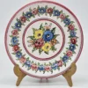 Ręcznie malowany talerz ceramiczny Handarbeit w kwiaty