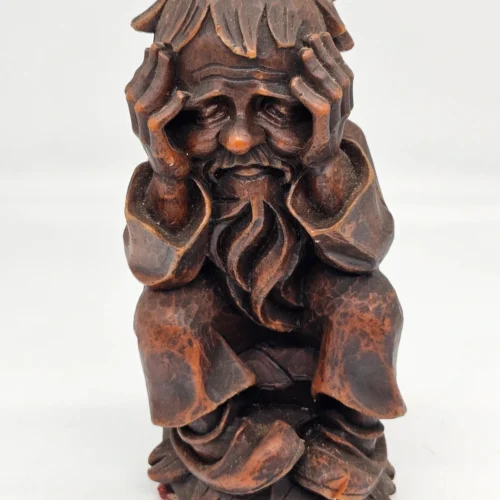 Figura rzeźbiona Austria postać mędrca wosk 32 cm vintage