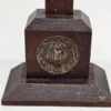Krzyż stojący z postacią Jezusa drewno metal 33 cm dewocjonalia vintage