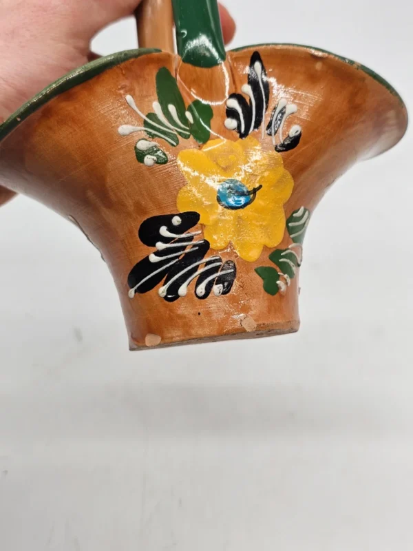 Koszyczek ceramiczny ręcznie malowany vintage 1984