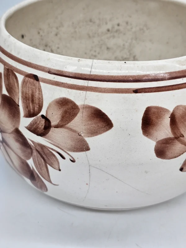 Zestaw dwóch osłonek ceramicznych vintage – motyw kwiatowy