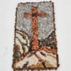 Mozaika kamienna z krzyżem dekoracja ścienna 13×24 cm