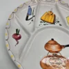 Ręcznie malowane talerze sekcyjne antipasti handmade Italy komplet 3 sztuki