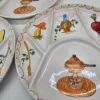 Ręcznie malowane talerze sekcyjne antipasti handmade Italy komplet 3 sztuki