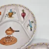 Ręcznie malowane talerze sekcyjne antipasti handmade Italy komplet 3 sztuki