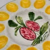 Ceramiczny talerz do serwowania jajek na miękko lub przystawek, ceramika użytkowa handmade.