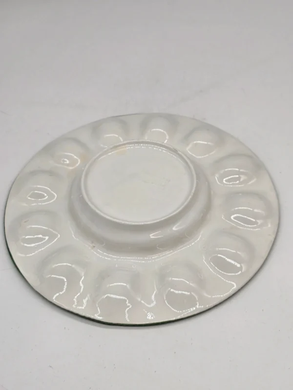 Ceramiczny talerz do serwowania jajek na miękko lub przystawek, ceramika użytkowa handmade.