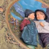 Erste Liebe duża plakieta ścienna wosk artystyczny relief 42 cm
