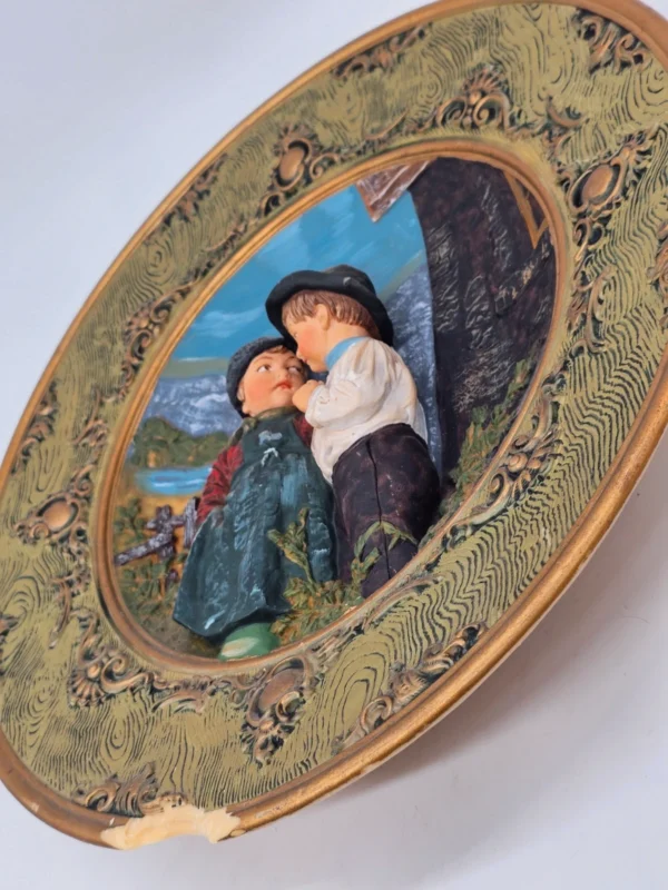 Erste Liebe duża plakieta ścienna wosk artystyczny relief 42 cm