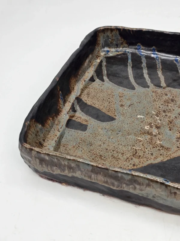 Ręcznie robiona ceramiczna misa prostokątna 29x34 cm forma użytkowo-dekoracyjna handmade