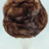 Futrzana czapka damska z futra brązowa vintage syntetyk 100%