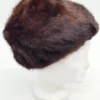 Futrzana czapka damska z futra ciemnobrązowa vintage syntetyk 100% z lasu