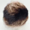 Czapka zimowa z futra brązowa puszysta średnica 22 cm syntetyk 100% z lasu