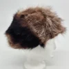 Czapka zimowa z futra brązowa puszysta średnica 22 cm syntetyk 100% z lasu