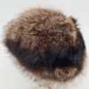 Czapka zimowa z futra brązowa puszysta średnica 22 cm syntetyk 100% z lasu