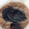 Czapka zimowa z futra brązowa puszysta średnica 22 cm syntetyk 100% z lasu