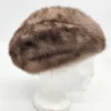 Czapka zimowa z futra jasnobrązowa średnica 23 cm syntetyk 100% z lasu