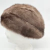 Czapka zimowa z futra jasnobrązowa średnica 23 cm syntetyk 100% z lasu