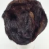 Czapka zimowa z prawdziwego futra ciemnobrązowa średnica 24 cm syntetyk 100% z lasu