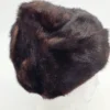 Czapka zimowa z prawdziwego futra ciemnobrązowa średnica 24 cm syntetyk 100% z lasu