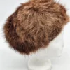 Czapka zimowa z OG futra brązowa klasyczna średnica 24 cm syntetyk 100% z lasu