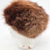 Czapka zimowa z OG futra brązowa klasyczna średnica 24 cm syntetyk 100% z lasu