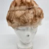Czapka zimowa z naturalnego futra jasna beżowo miodowa średnica 24 cm syntetyk 100% z lasu
