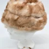 Czapka zimowa z naturalnego futra jasna beżowo miodowa średnica 24 cm syntetyk 100% z lasu