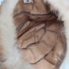 Czapka zimowa z naturalnego futra jasna beżowo miodowa średnica 24 cm syntetyk 100% z lasu