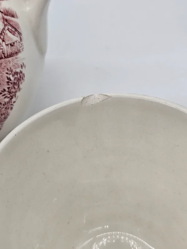 Zestaw herbaciany Cumberland England – ceramika vintage, pejzaż, 5 osób