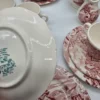 Zestaw herbaciany Cumberland England – ceramika vintage, pejzaż, 5 osób