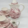 Zestaw herbaciany Cumberland England – ceramika vintage, pejzaż, 5 osób