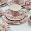 Zestaw herbaciany Cumberland England – ceramika vintage, pejzaż, 5 osób