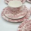 Zestaw herbaciany Cumberland England – ceramika vintage, pejzaż, 5 osób