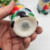 Ceramiczny zestaw kuchenny vintage w koszyku – motyw owocowy, komplet 5 elementów