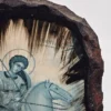 Ceramiczna ikona Święty Jerzy walczący ze smokiem ręcznie wykańczana