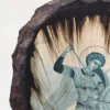 Ceramiczna ikona Święty Jerzy walczący ze smokiem ręcznie wykańczana
