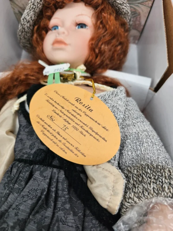 Kolekcjonerska lalka porcelanowa Rosita Adele’s Puppenhaus 53 cm nowa