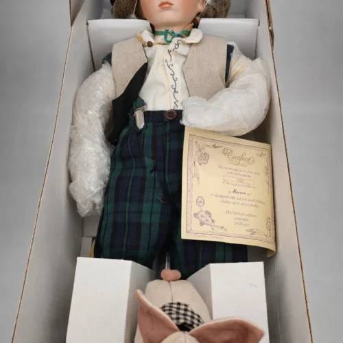Kolekcjonerska lalka porcelanowa Marco 65 cm f-Collection Germany nowa certyfikat